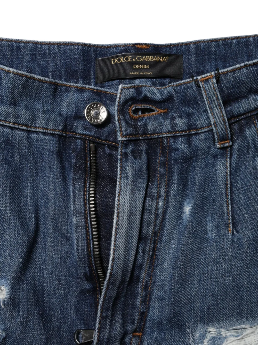 Dolce & Gabbana Denim knielange shorts Blauw