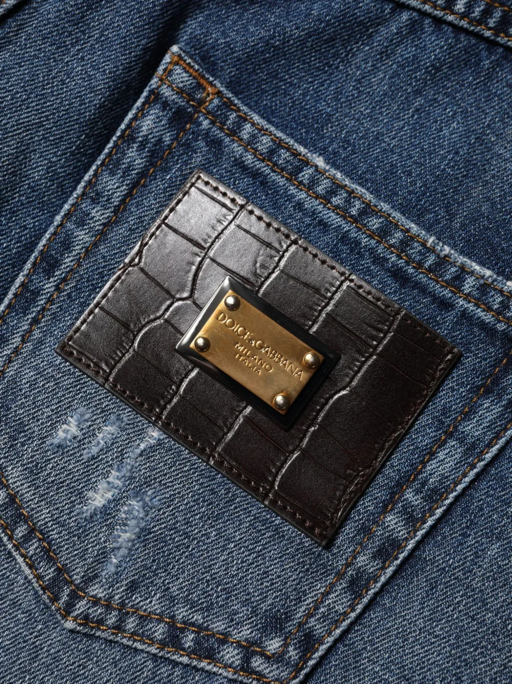 Dolce & Gabbana Denim knielange shorts Blauw