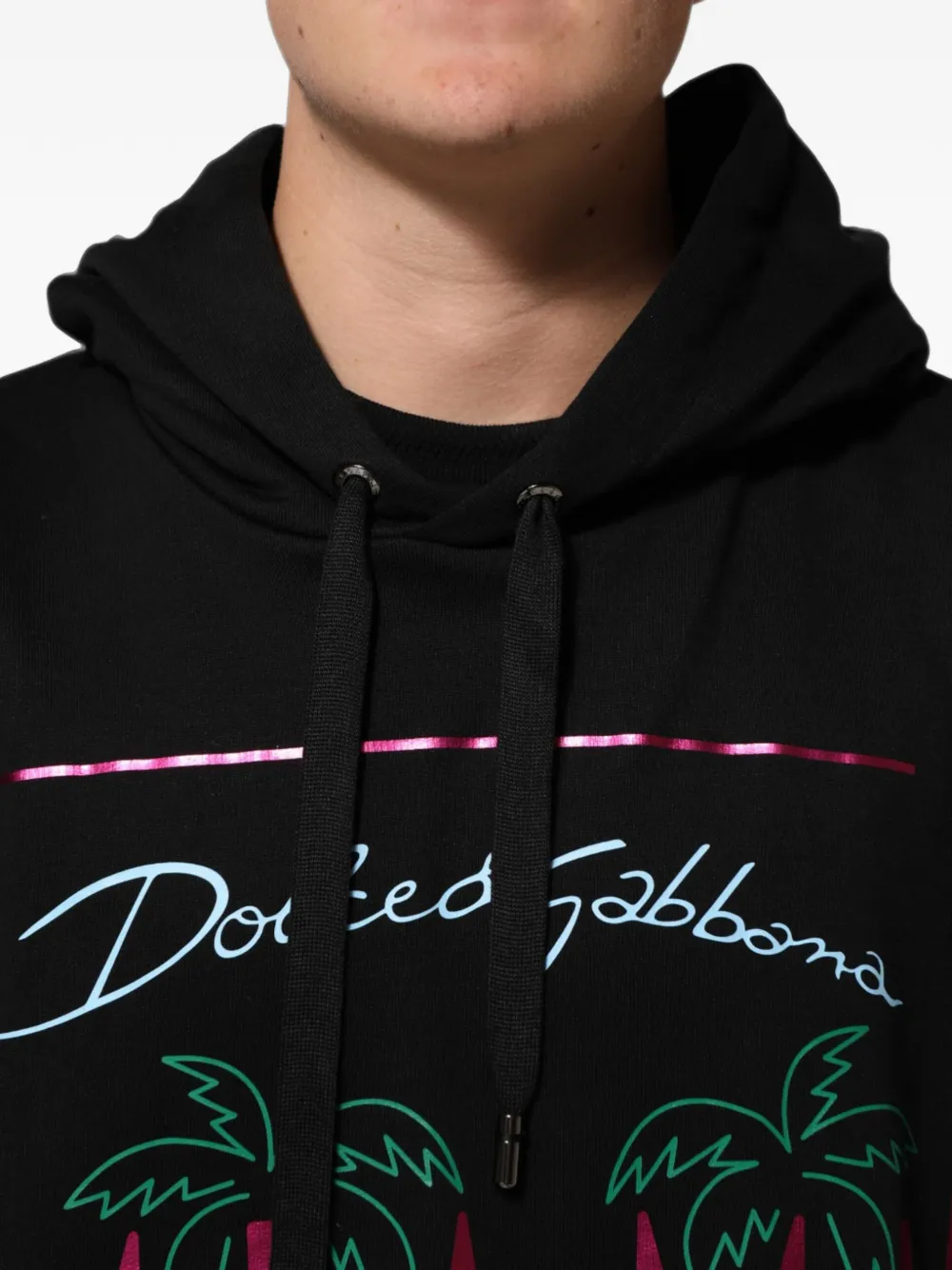 Dolce & Gabbana Hoodie met logoprint en trekkoord Zwart