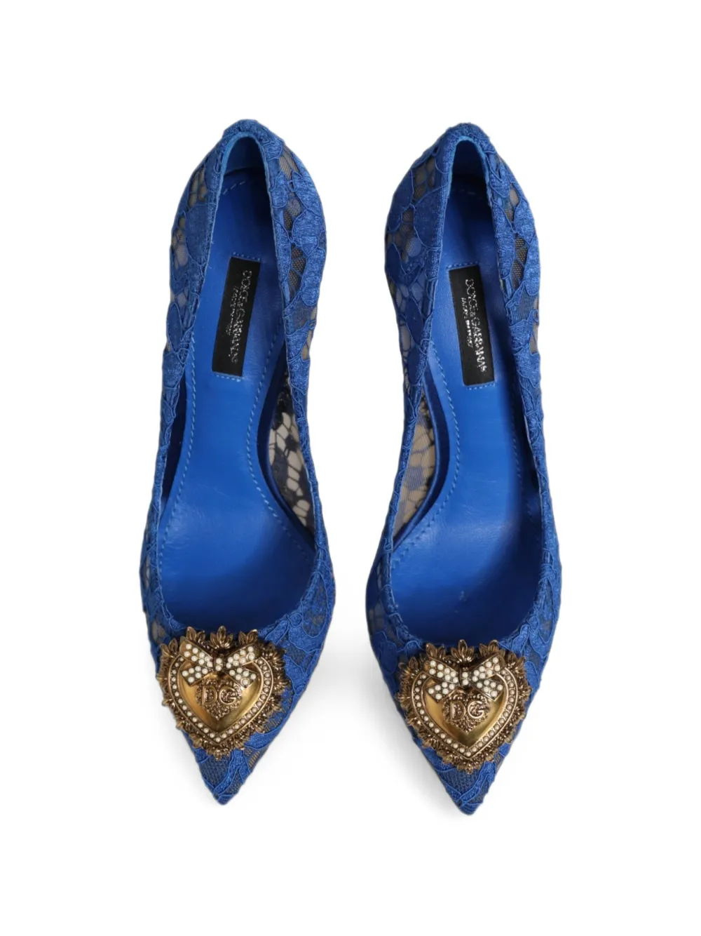 Dolce & Gabbana Taormina lace Devotion pumps Blauw