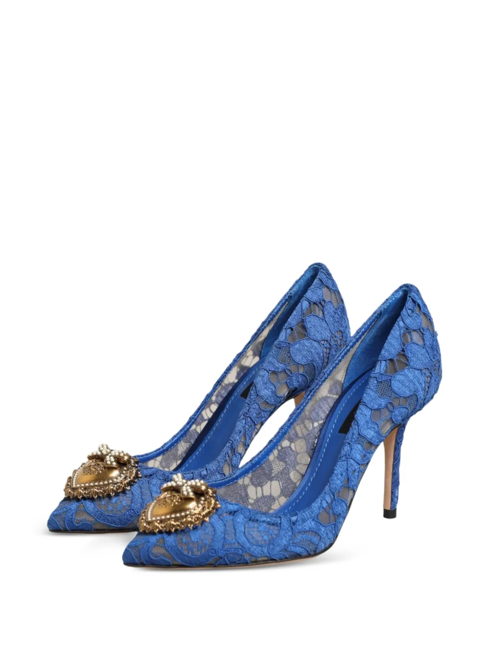 Dolce & Gabbana Taormina lace Devotion pumps Blauw