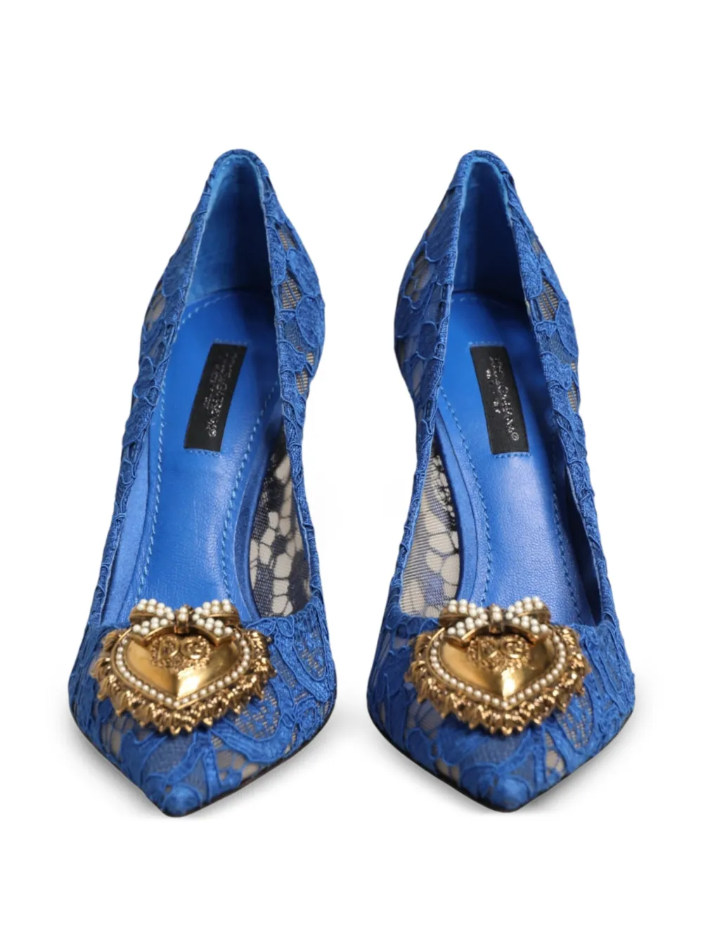 Dolce & Gabbana Taormina lace Devotion pumps Blauw