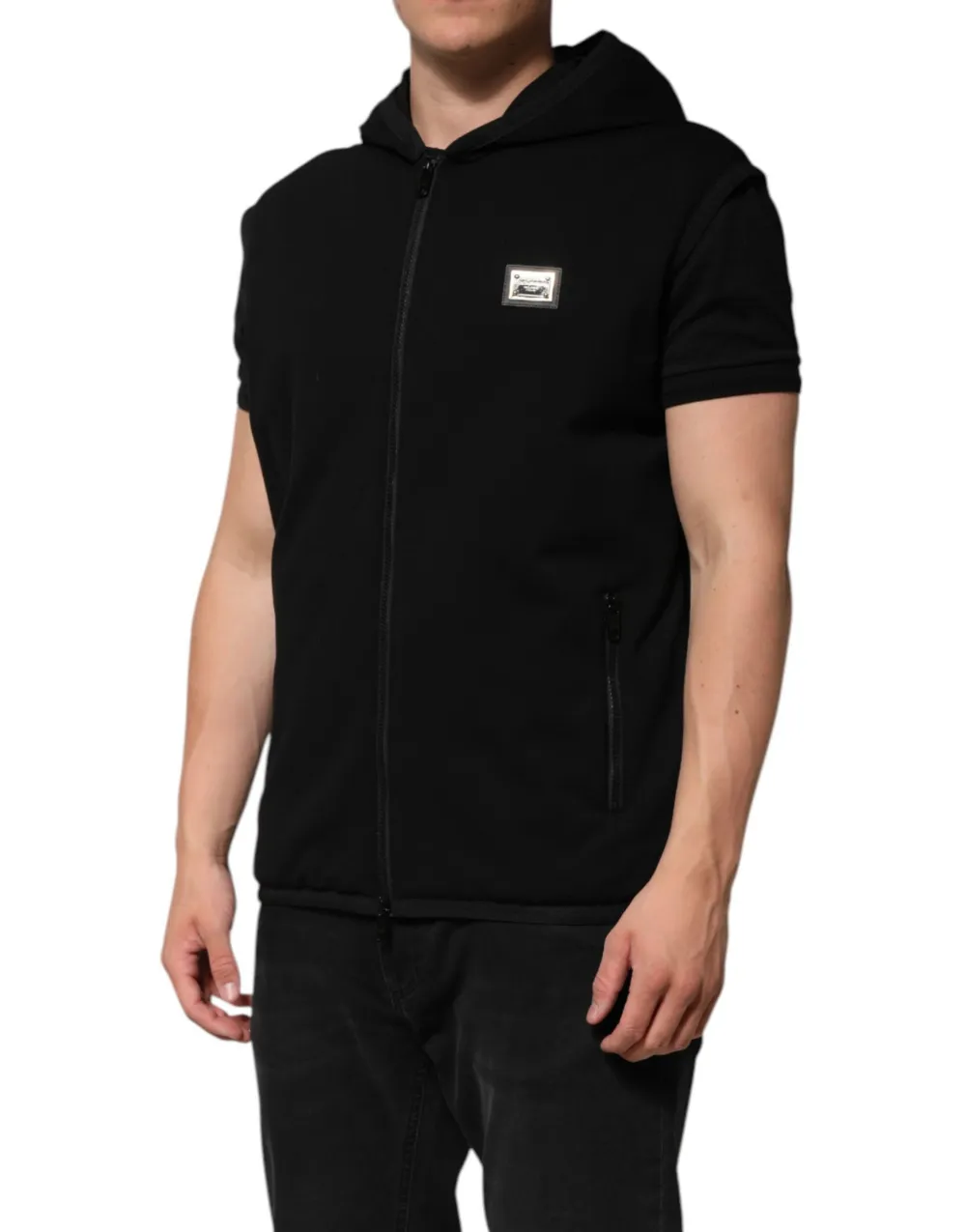 Dolce & Gabbana Hoodie met logoplakkaat Zwart