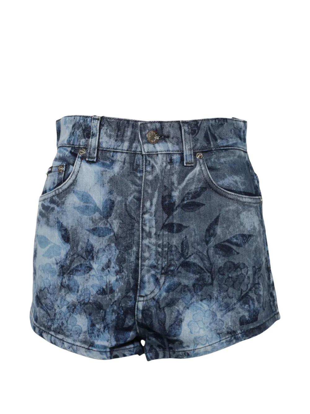 Dolce & Gabbana Jeans-Shorts mit Blumenprint - Blau