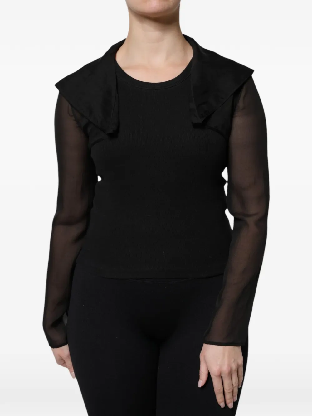 Dolce & Gabbana Top con maniche semi trasparenti - Nero