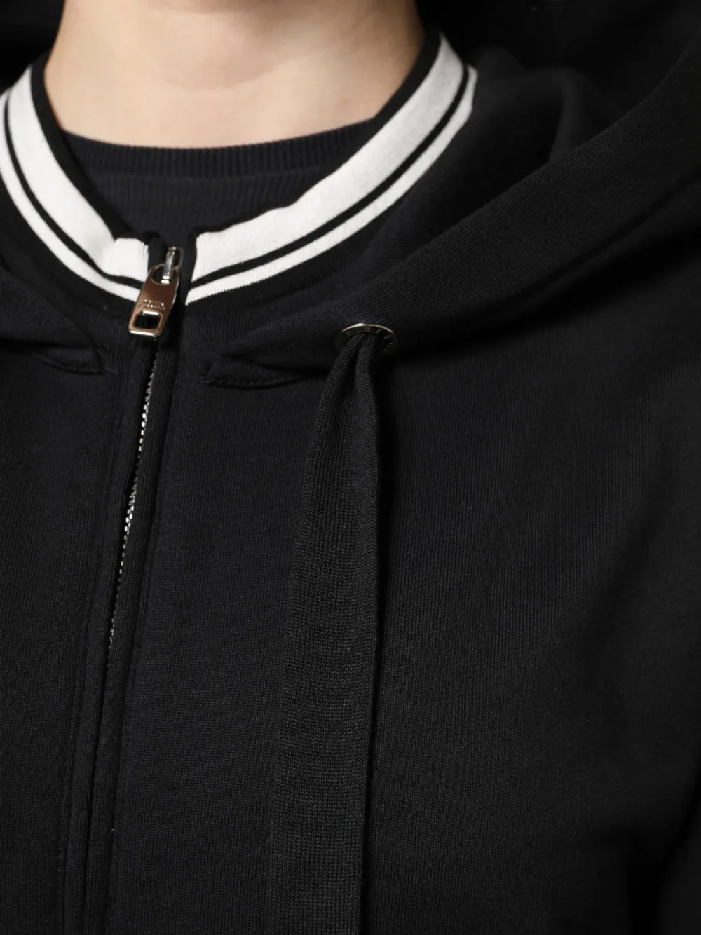 Dolce & Gabbana Hoodie met logoband en rits Zwart