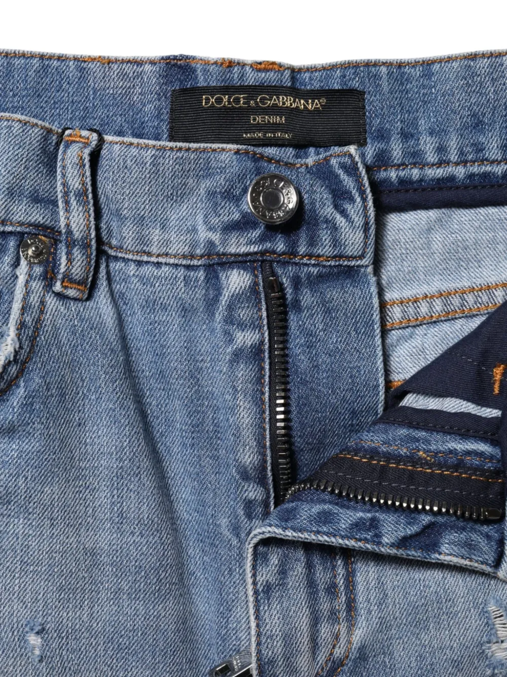 Dolce & Gabbana Gerafelde shorts met logopatch Blauw