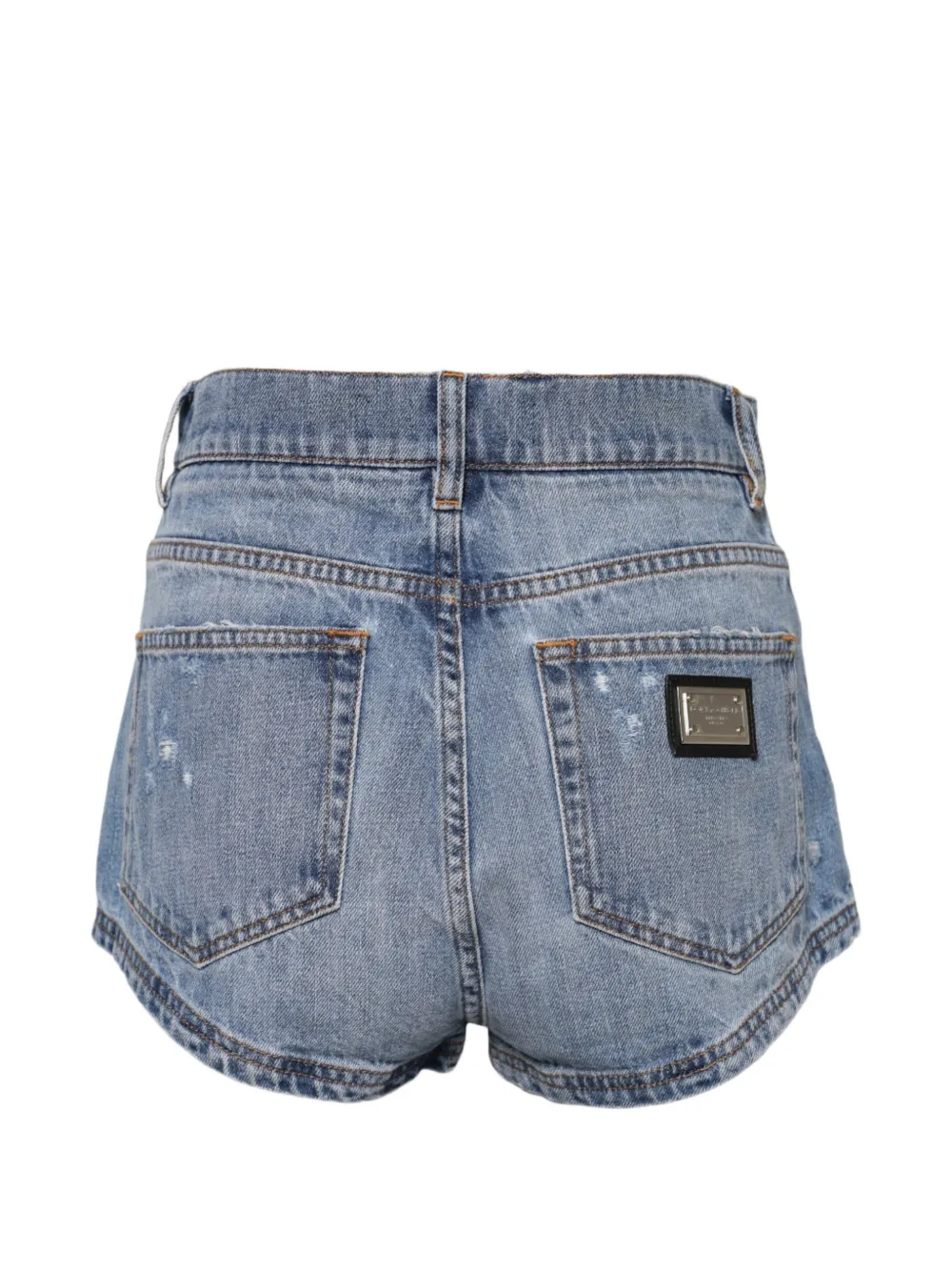 Dolce & Gabbana Gerafelde shorts met logopatch Blauw