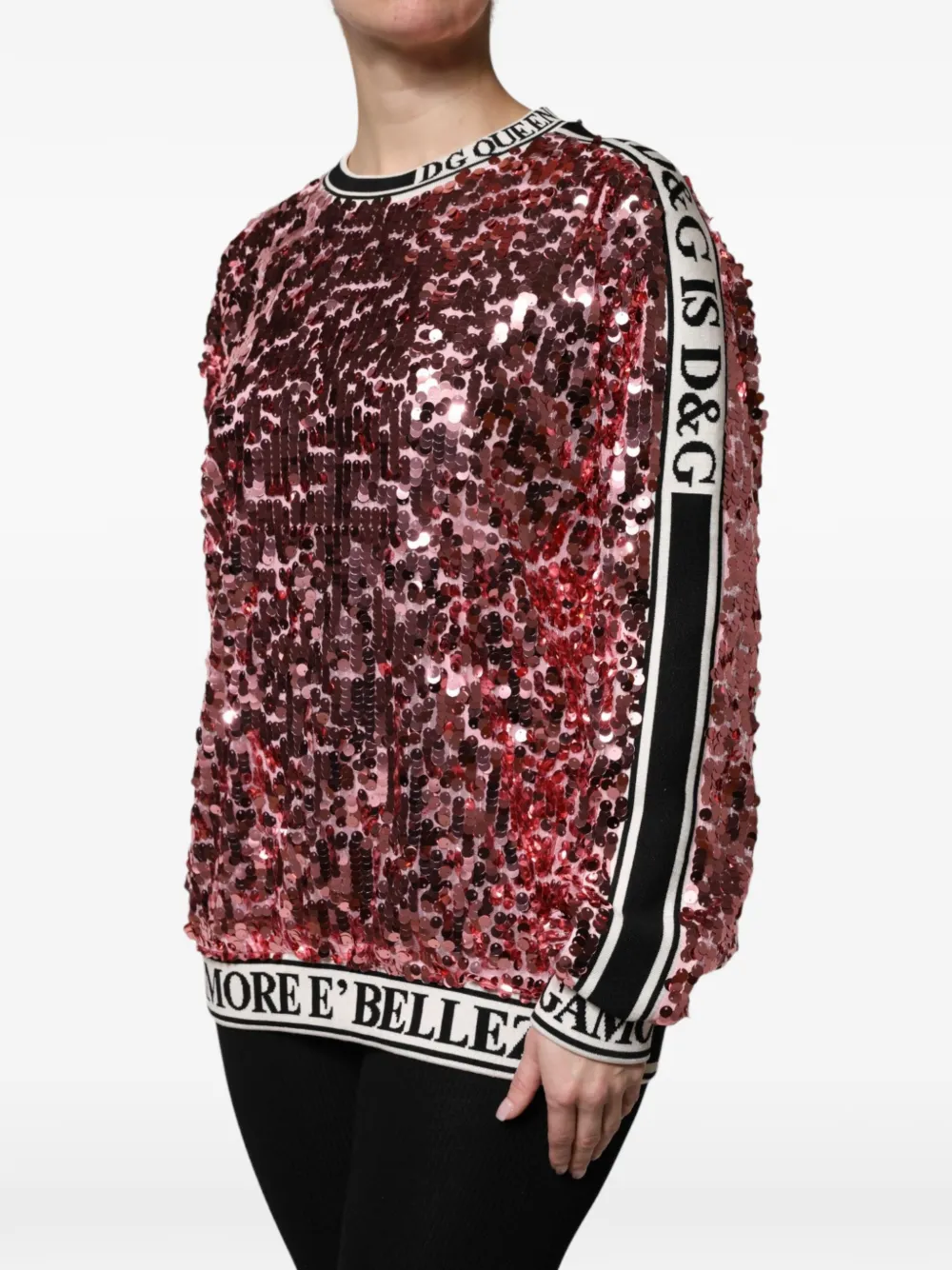 Dolce & Gabbana Sweater verfraaid met pailletten Roze
