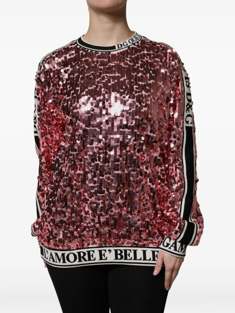 Dolce & Gabbana Felpa con paillettes - Rosa