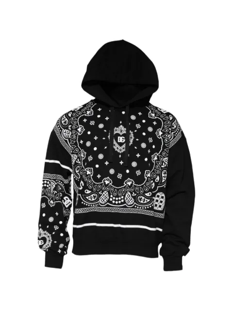 Dolce & Gabbana Felpa con stampa bandana e cappuccio
