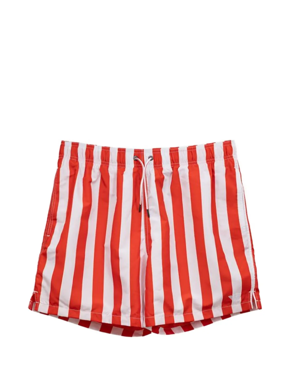 Emporio Armani short de bain rayé à lien de resserrage - Rouge