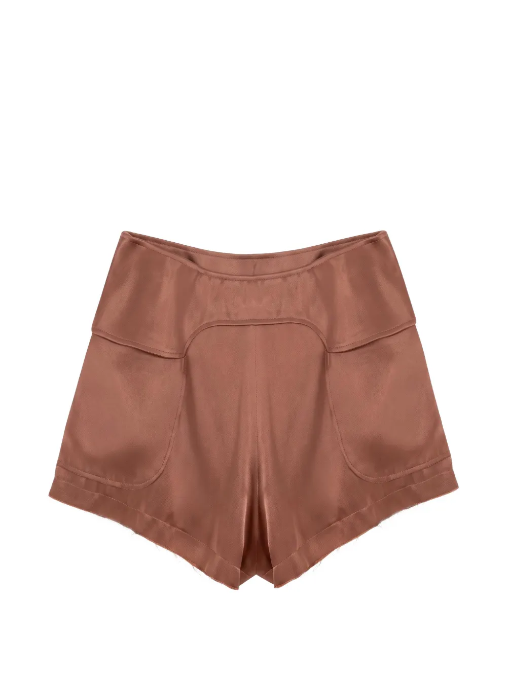 TOM FORD high-waisted frayed-hem shorts Roze