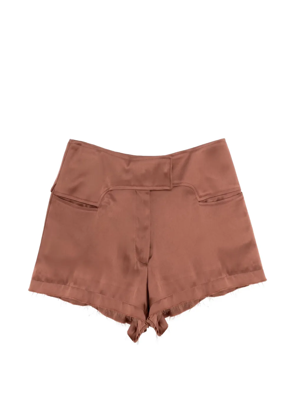 TOM FORD high-waisted frayed-hem shorts Roze