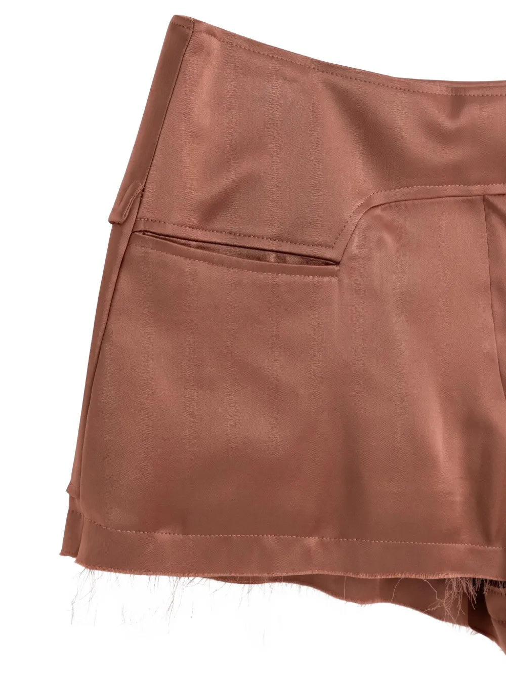 TOM FORD high-waisted frayed-hem shorts Roze