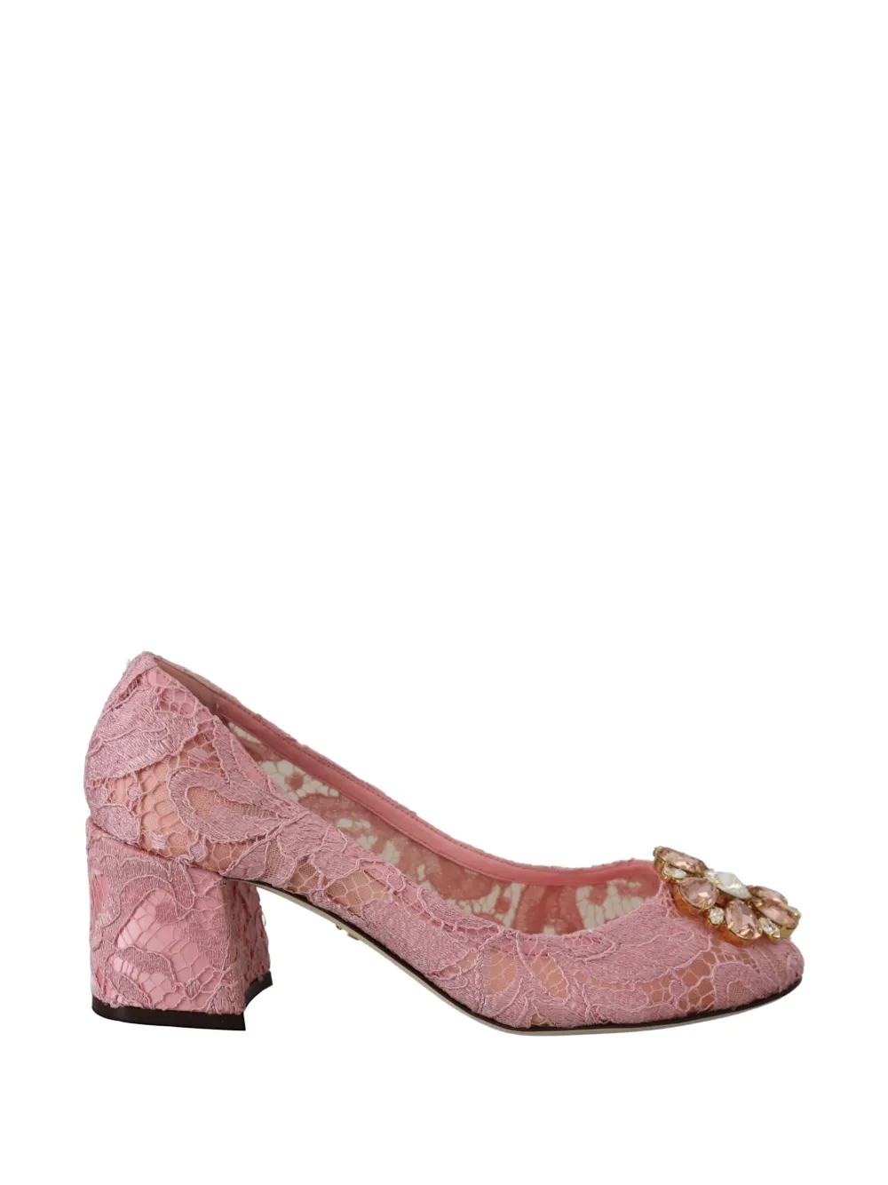 Dolce & Gabbana Taormina floral-lace pumps Roze