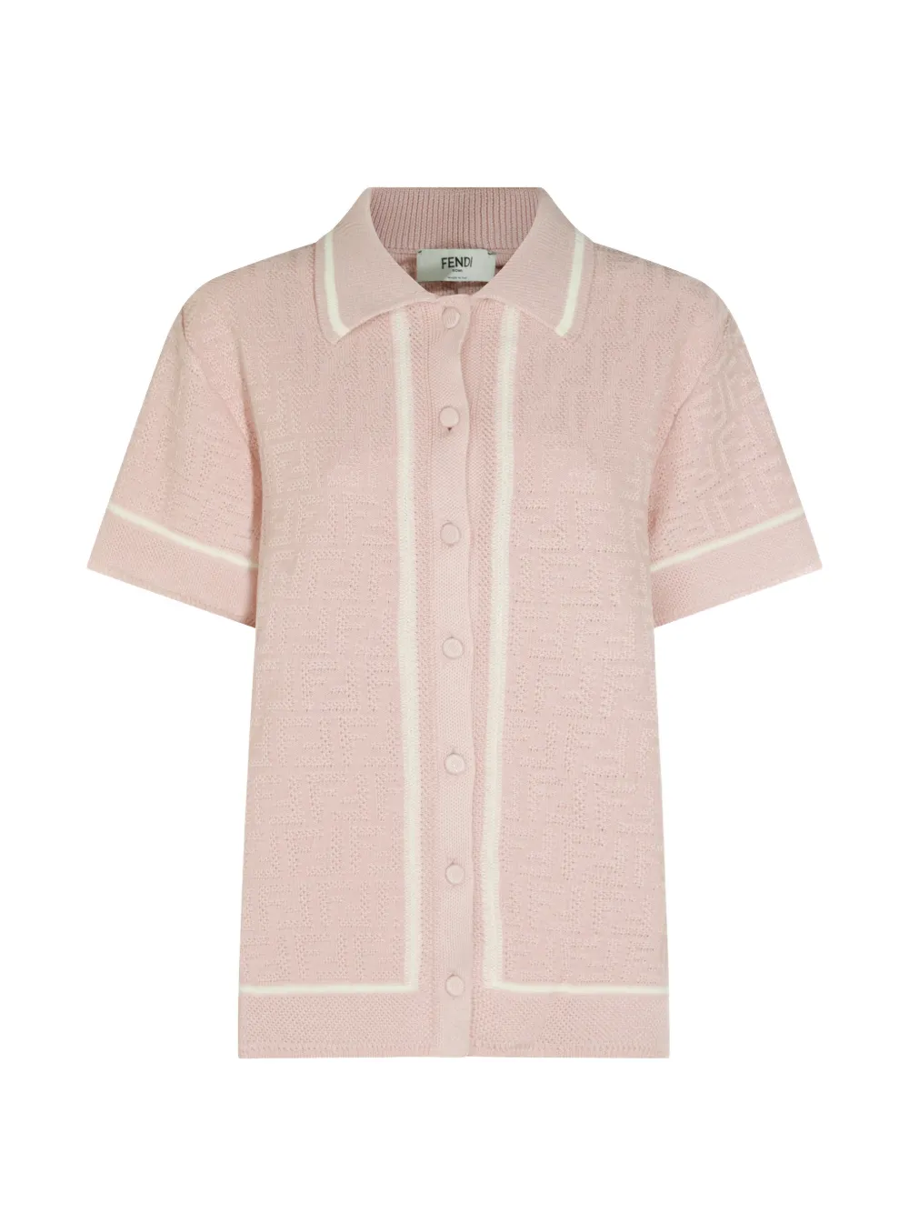 FENDI logo-jacquard button-up shirt - Rosa