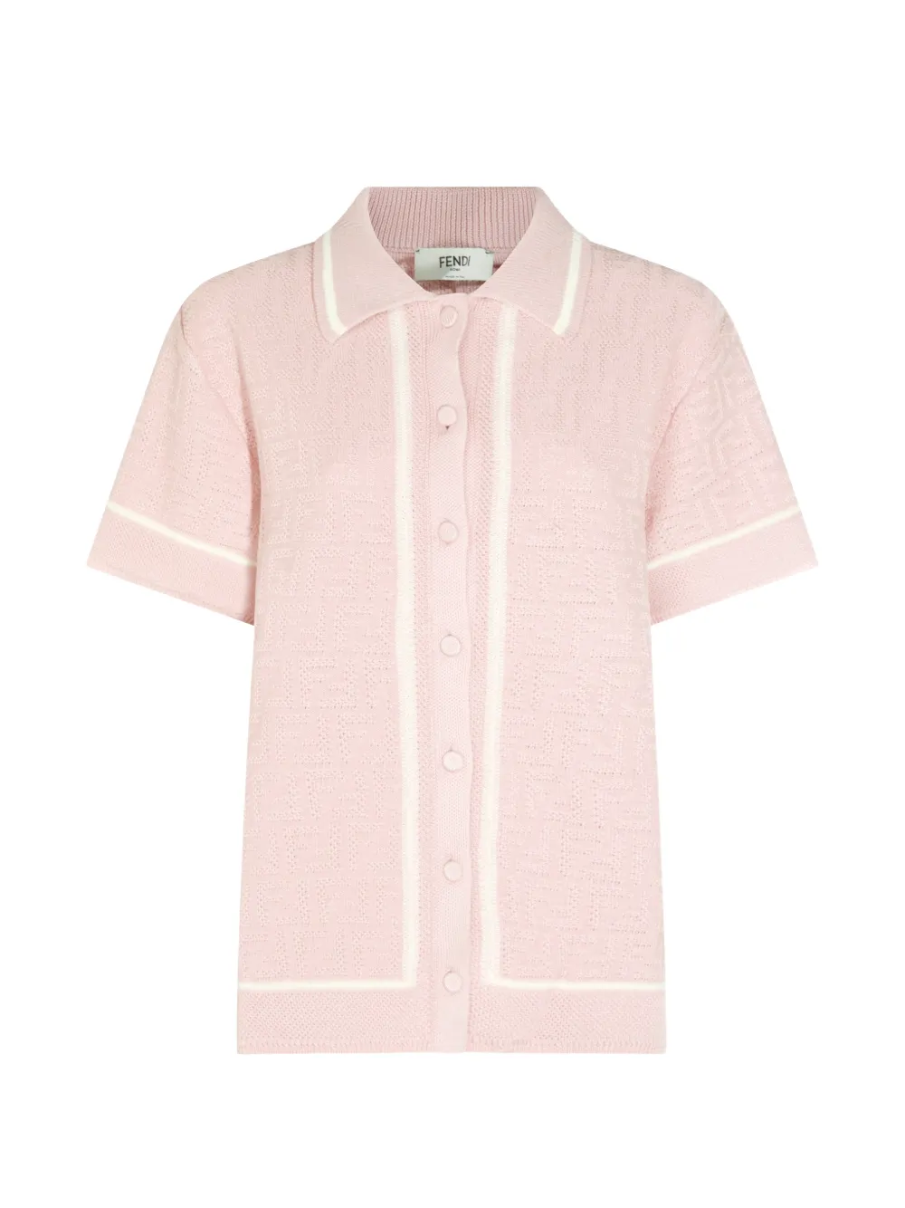 FENDI logo-jacquard button-up shirt - Rosa
