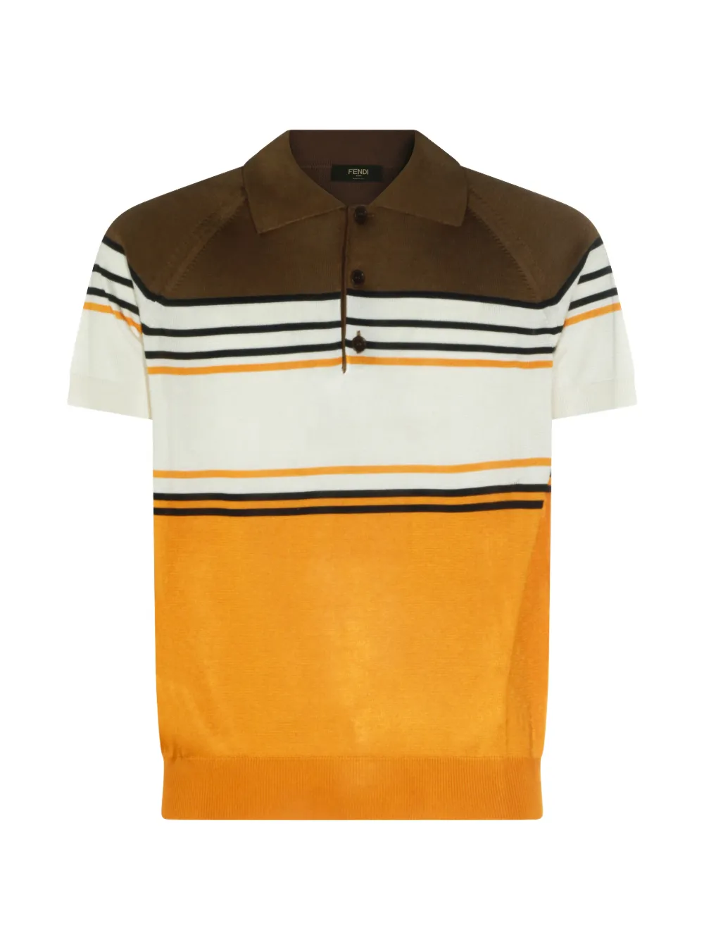 FENDI striped short-sleeve polo shirt - Arancione