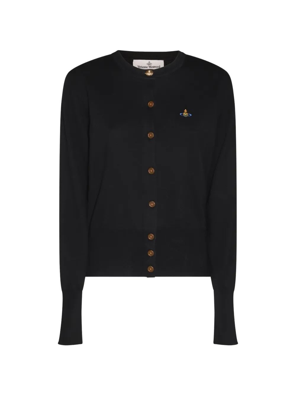 Vivienne Westwood Orb-embroidered button-up cardigan - Black