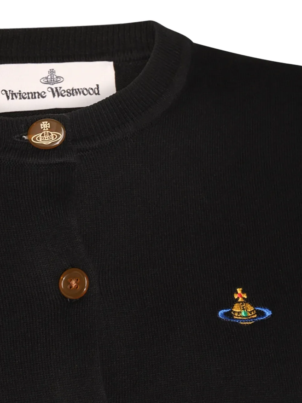 Vivienne Westwood Button-up vest met geborduurde Orb Zwart