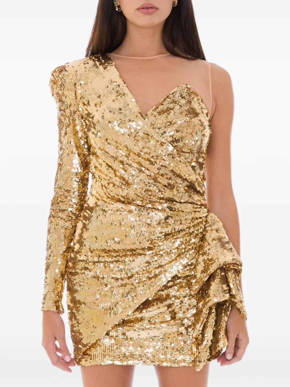 Elisabetta Franchi Abito corto con paillettes - Oro