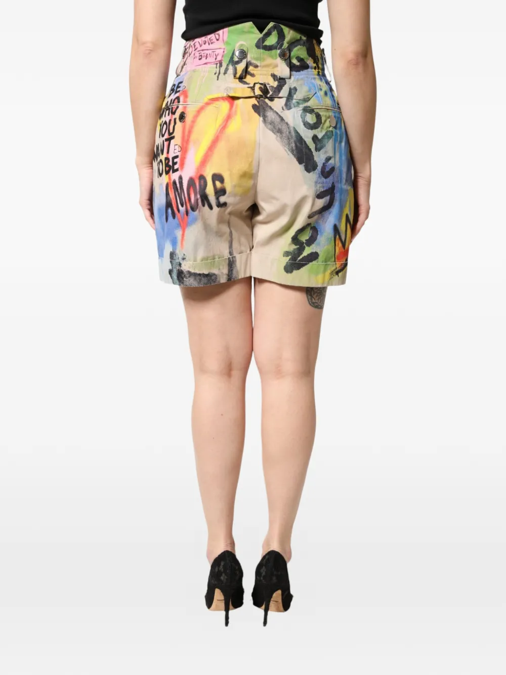 Dolce & Gabbana Bermuda shorts met print Beige