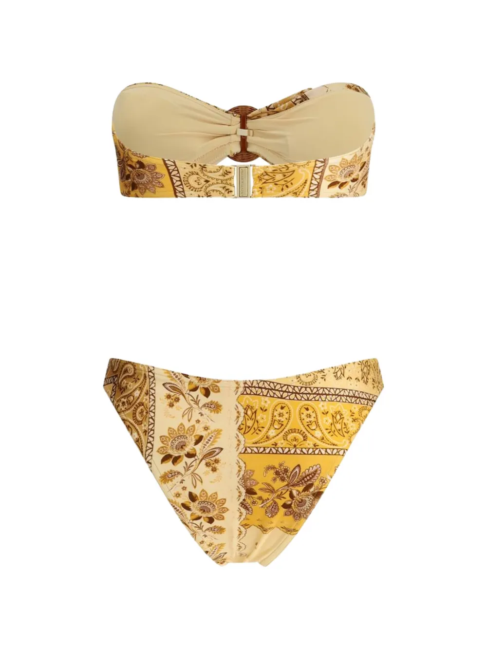 ZIMMERMANN Bikini met paisley-print en ringdetail Geel
