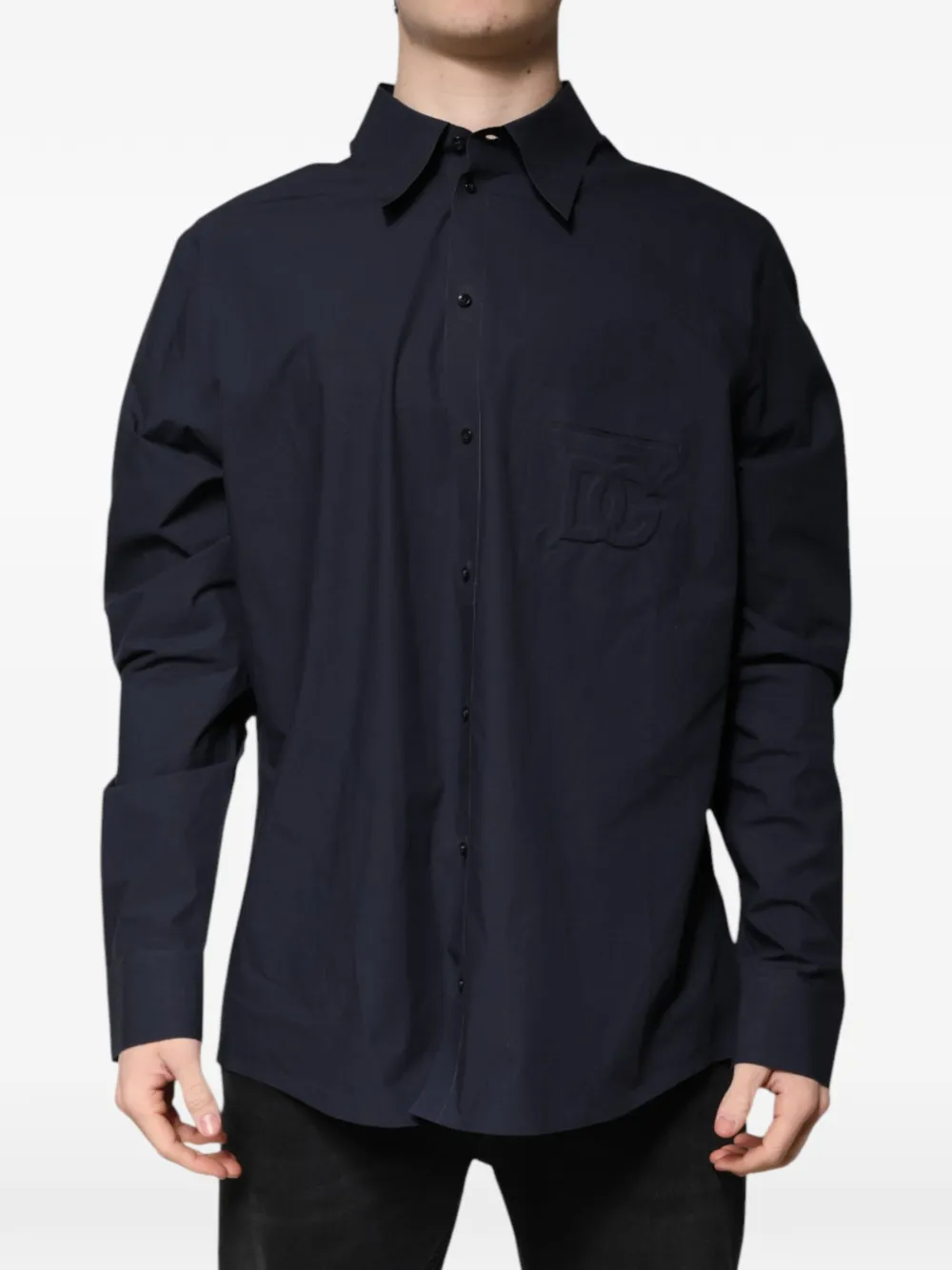 Dolce & Gabbana Camicia con ricamo DG - Blu