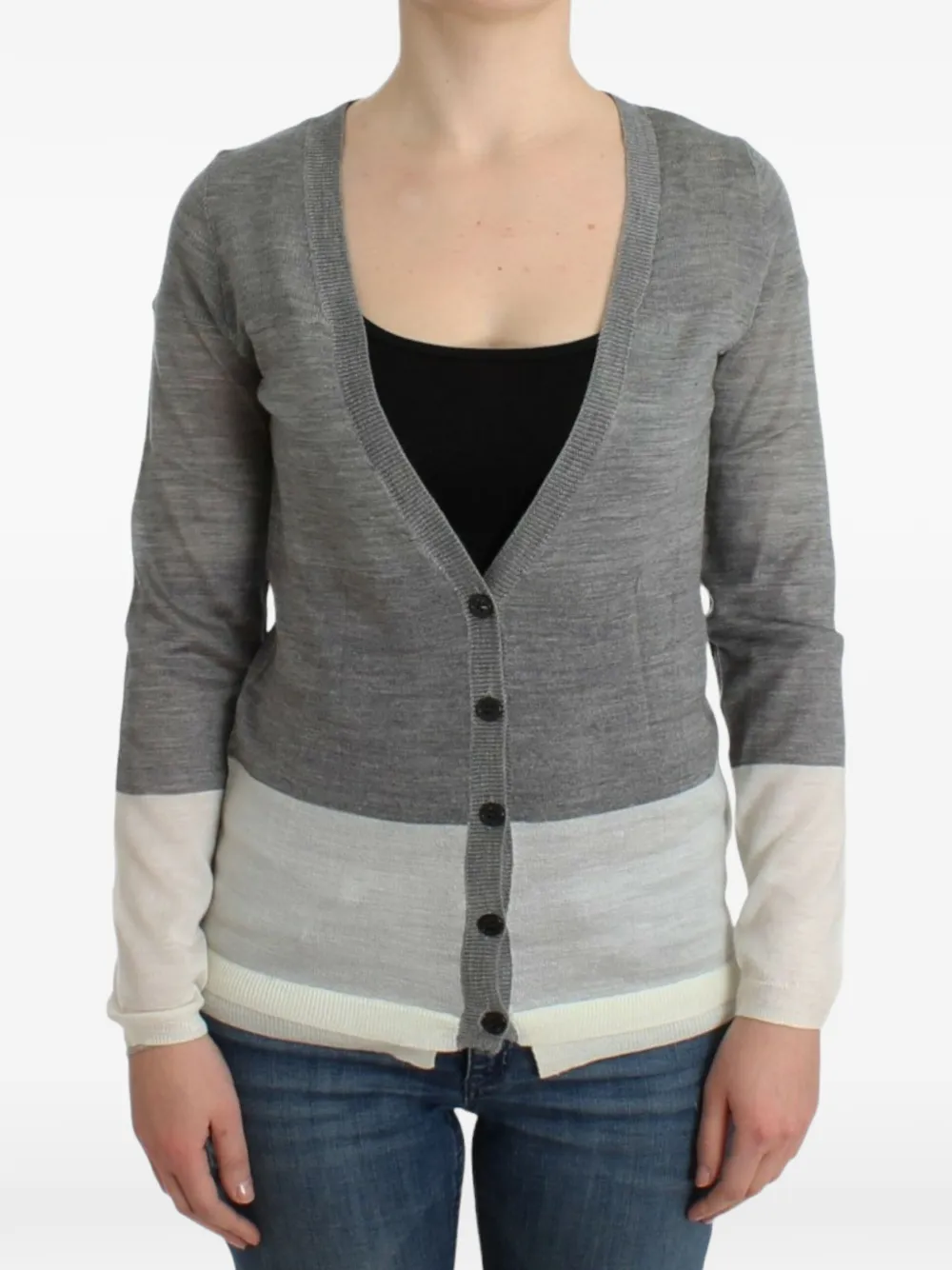 Costume National Cardigan con design color-block - Grigio