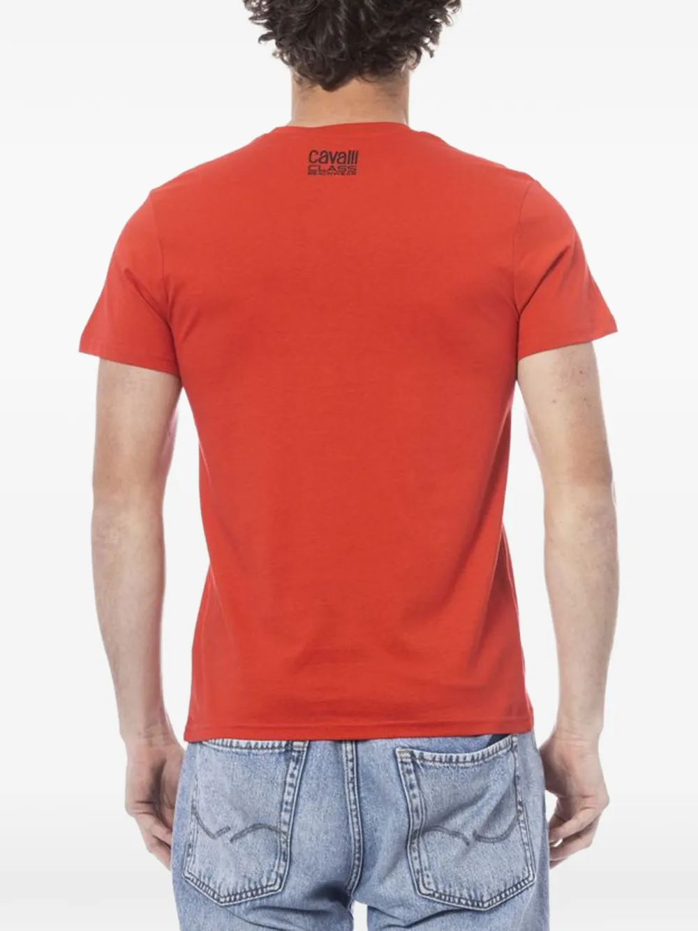 Cavalli Class T-shirt met logoprint Rood