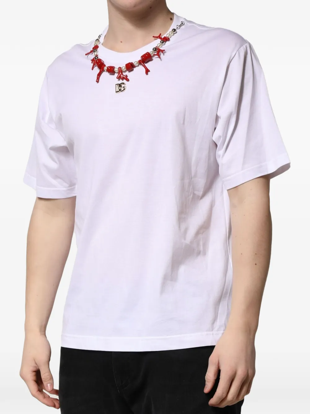 Dolce & Gabbana Verfraaid T-shirt Zilver