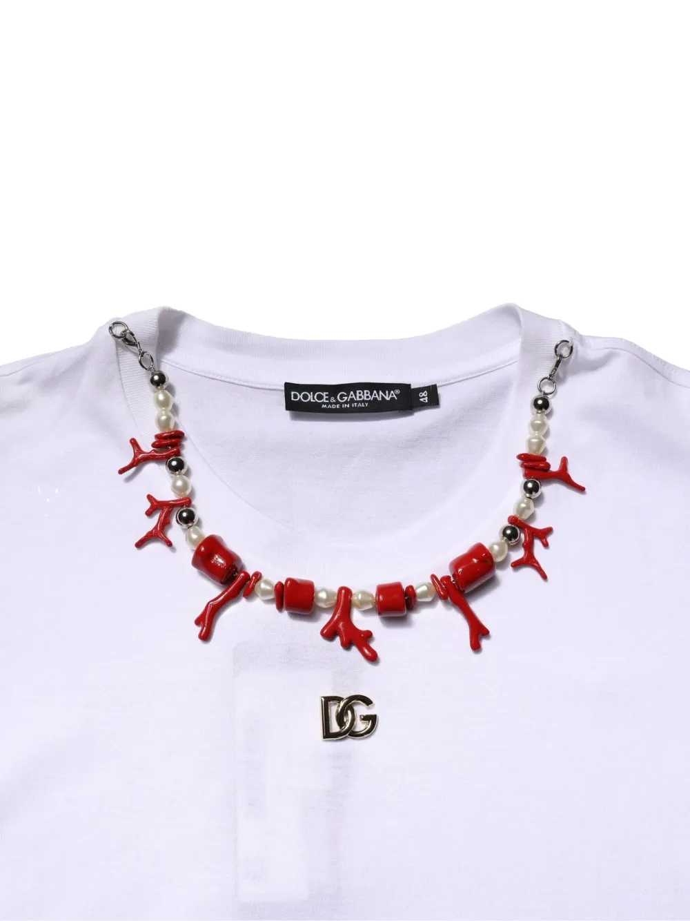 Dolce & Gabbana Verfraaid T-shirt Zilver