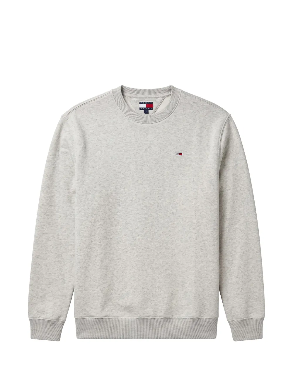 Tommy Hilfiger Flag-embroidered crew-neck sweatshirt Grijs