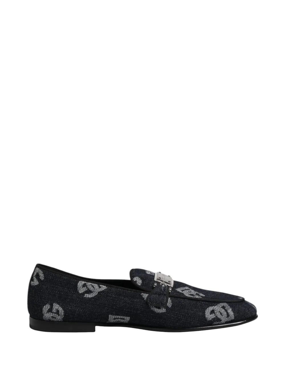 Dolce & Gabbana Jeans-Loafer mit Logo-Print - Blau
