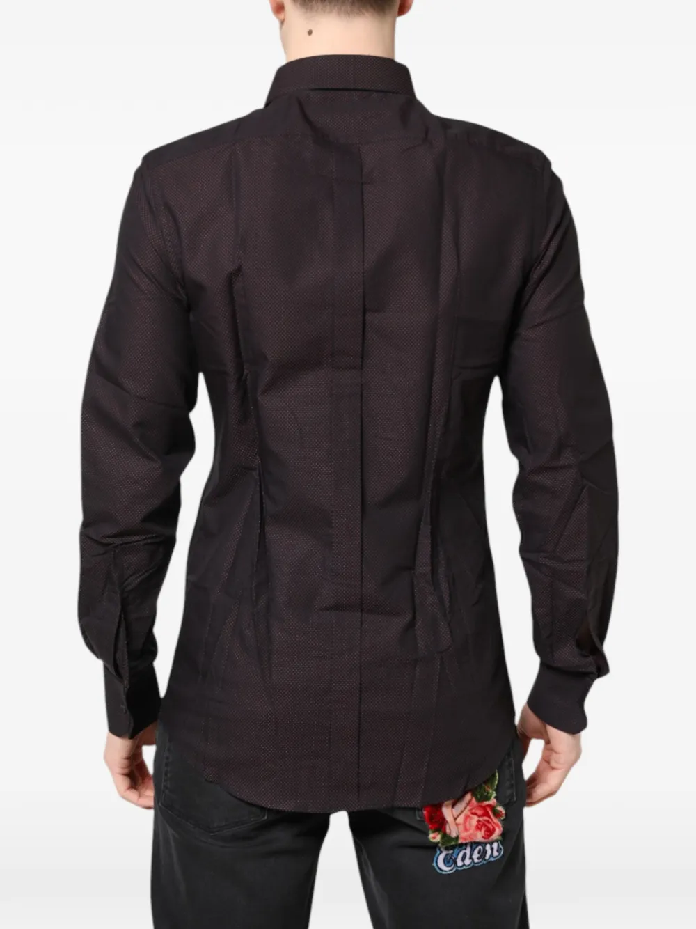 Dolce & Gabbana Overhemd met stippen en lange mouwen Bruin