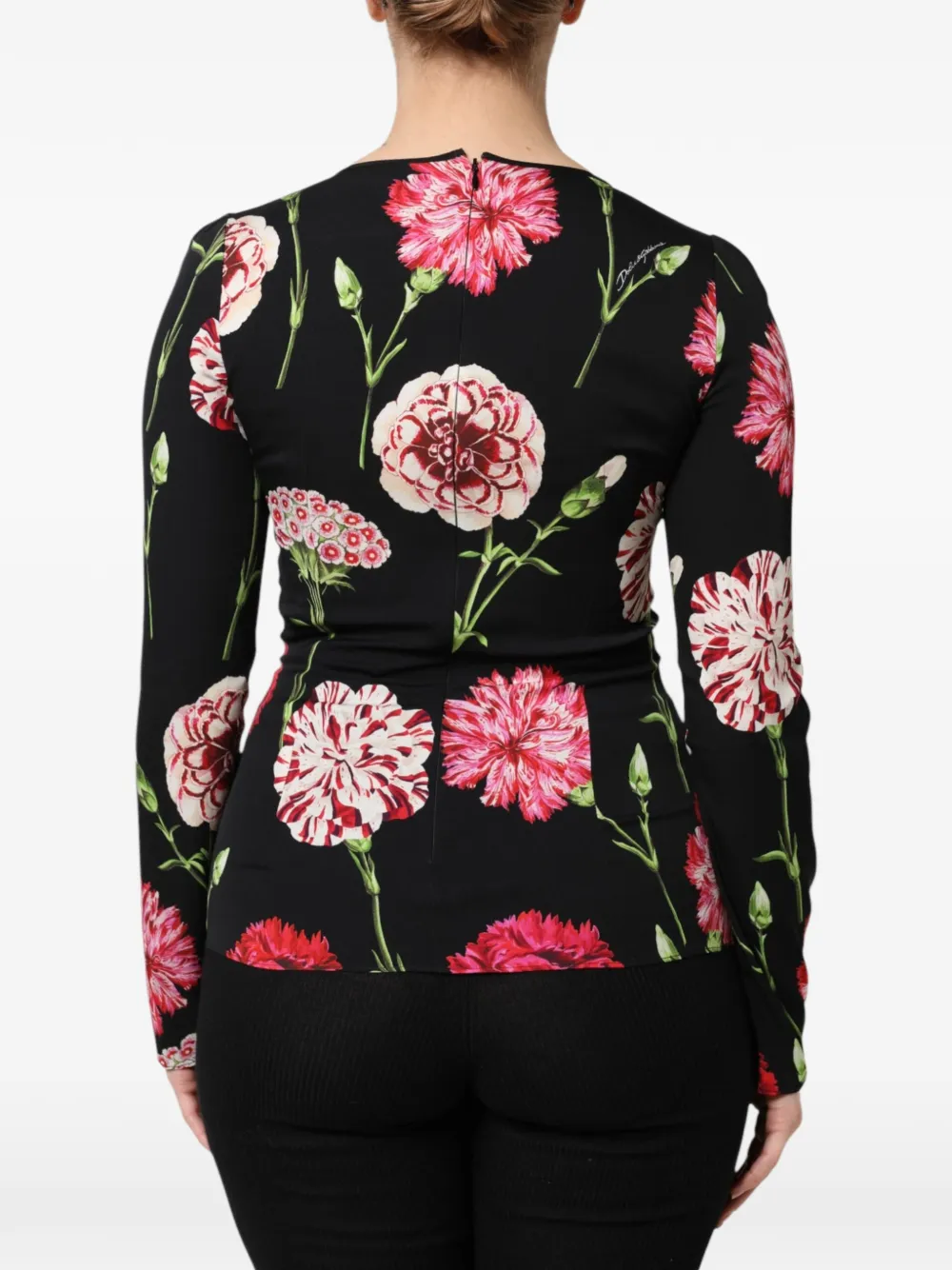 Dolce & Gabbana Shirt met bloemenprint Zwart