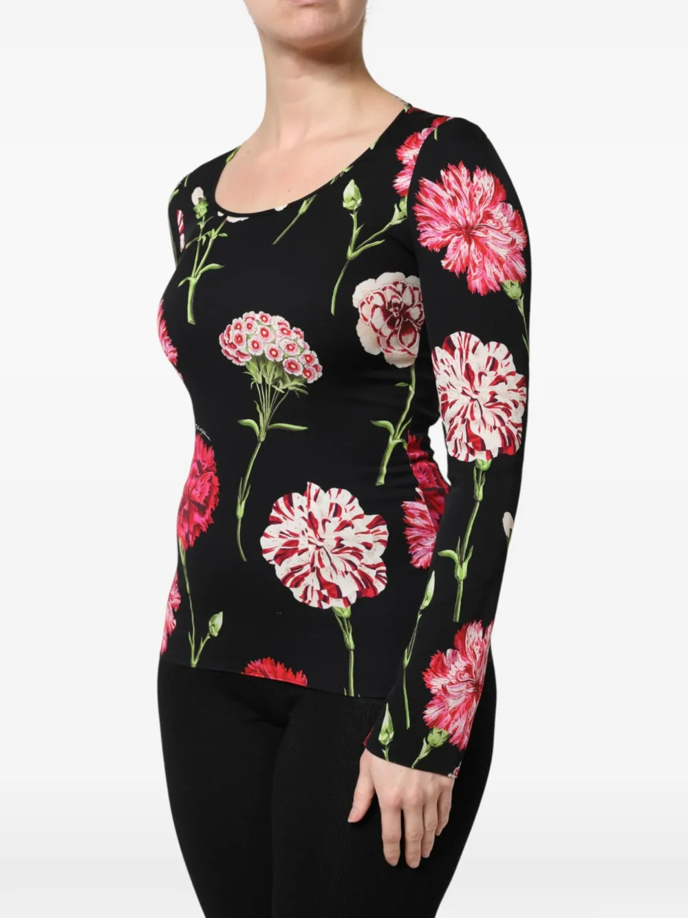 Dolce & Gabbana Shirt met bloemenprint Zwart