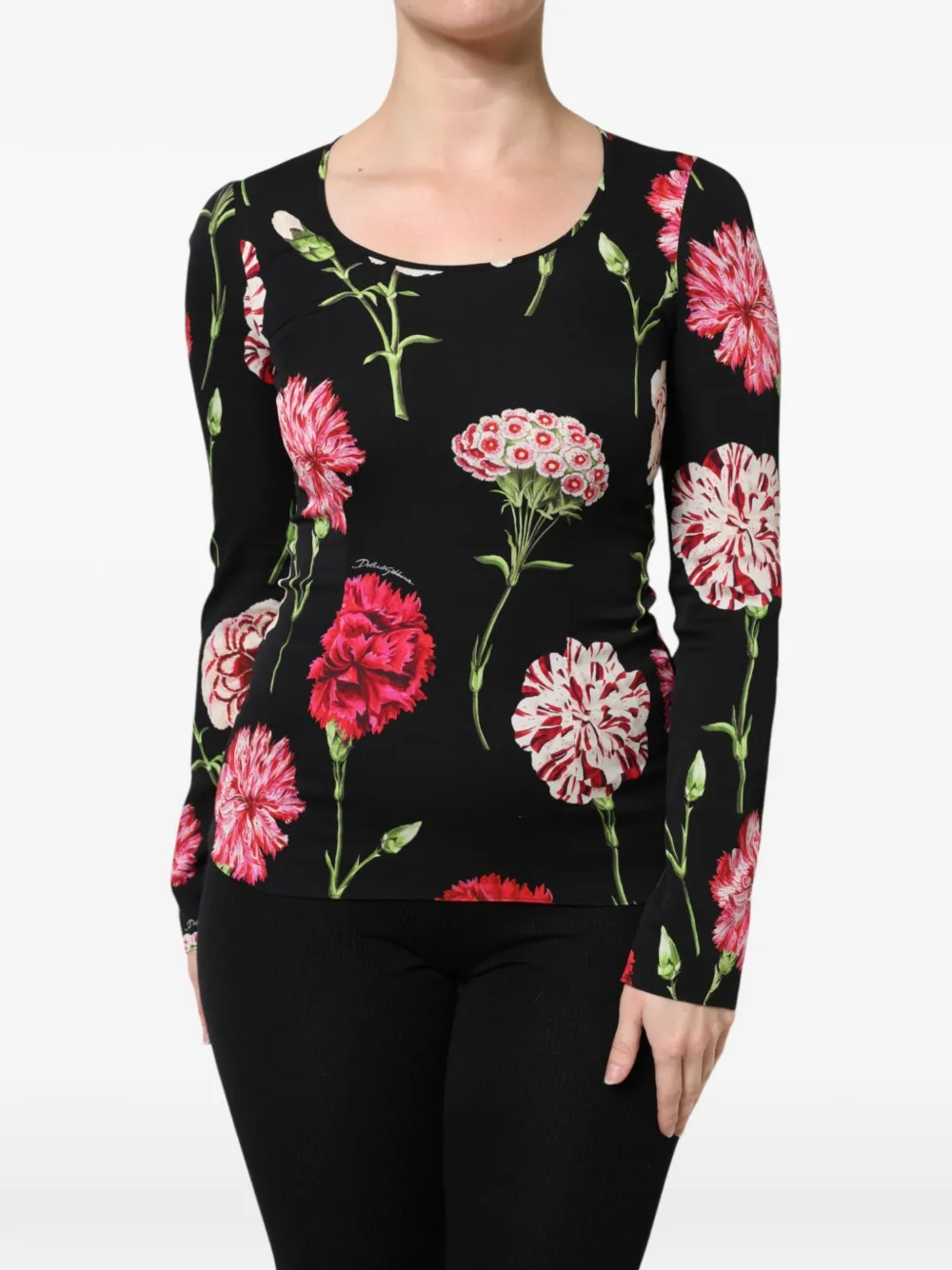 Dolce & Gabbana Blusa a fiori - Nero