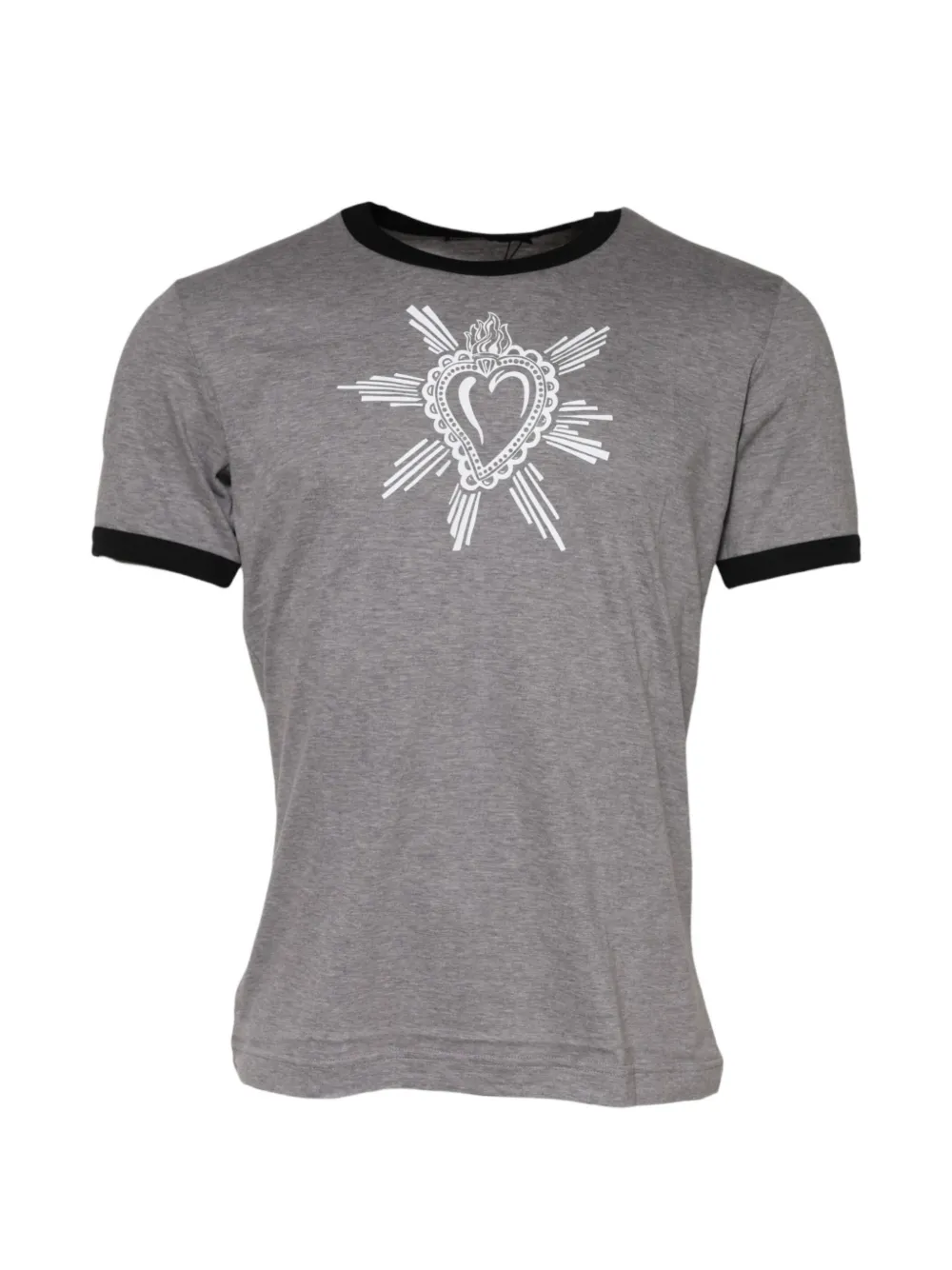 Dolce & Gabbana Sacred Heart T-Shirt mit grafischem Print - Grau