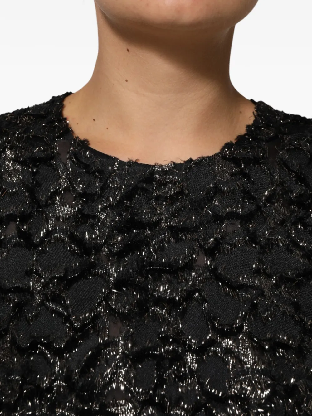 Dolce & Gabbana Bouclé-tweed midi-jurk verfraaid met pailletten Zwart