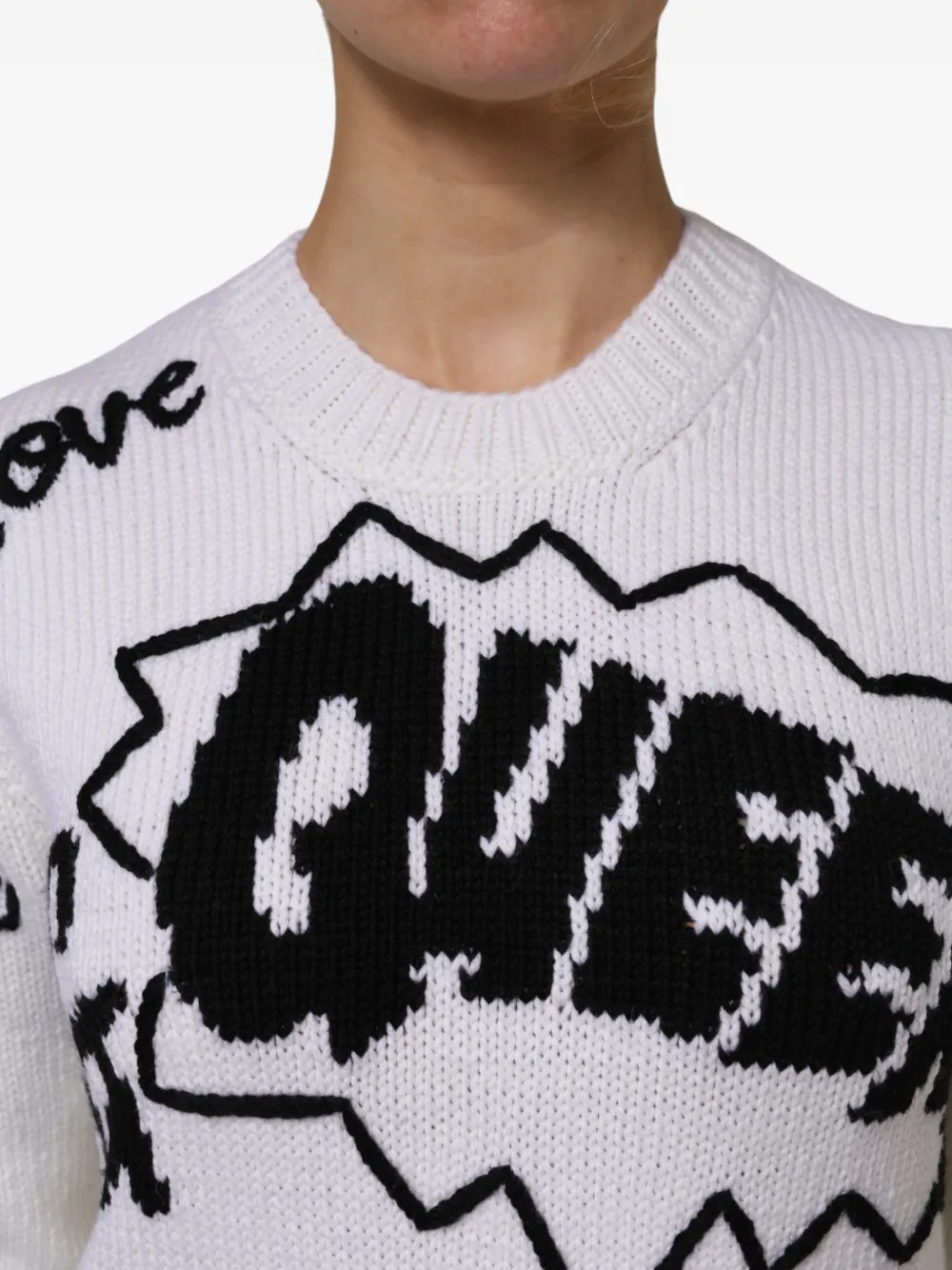 Dolce & Gabbana Intarsia trui met lange mouwen Wit