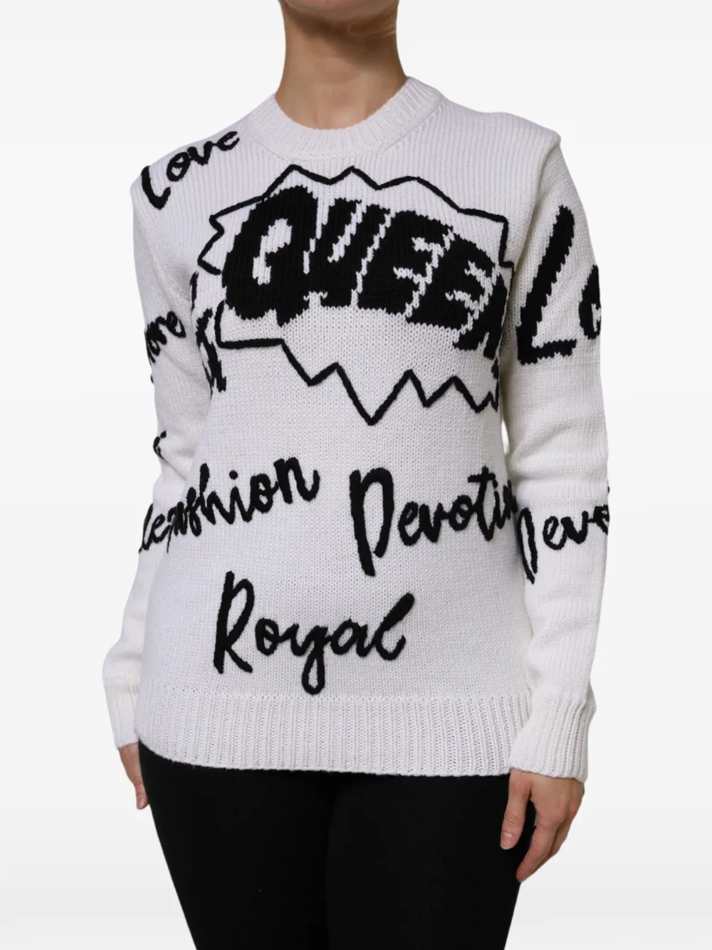 Dolce & Gabbana Maglione con intarsio - Bianco