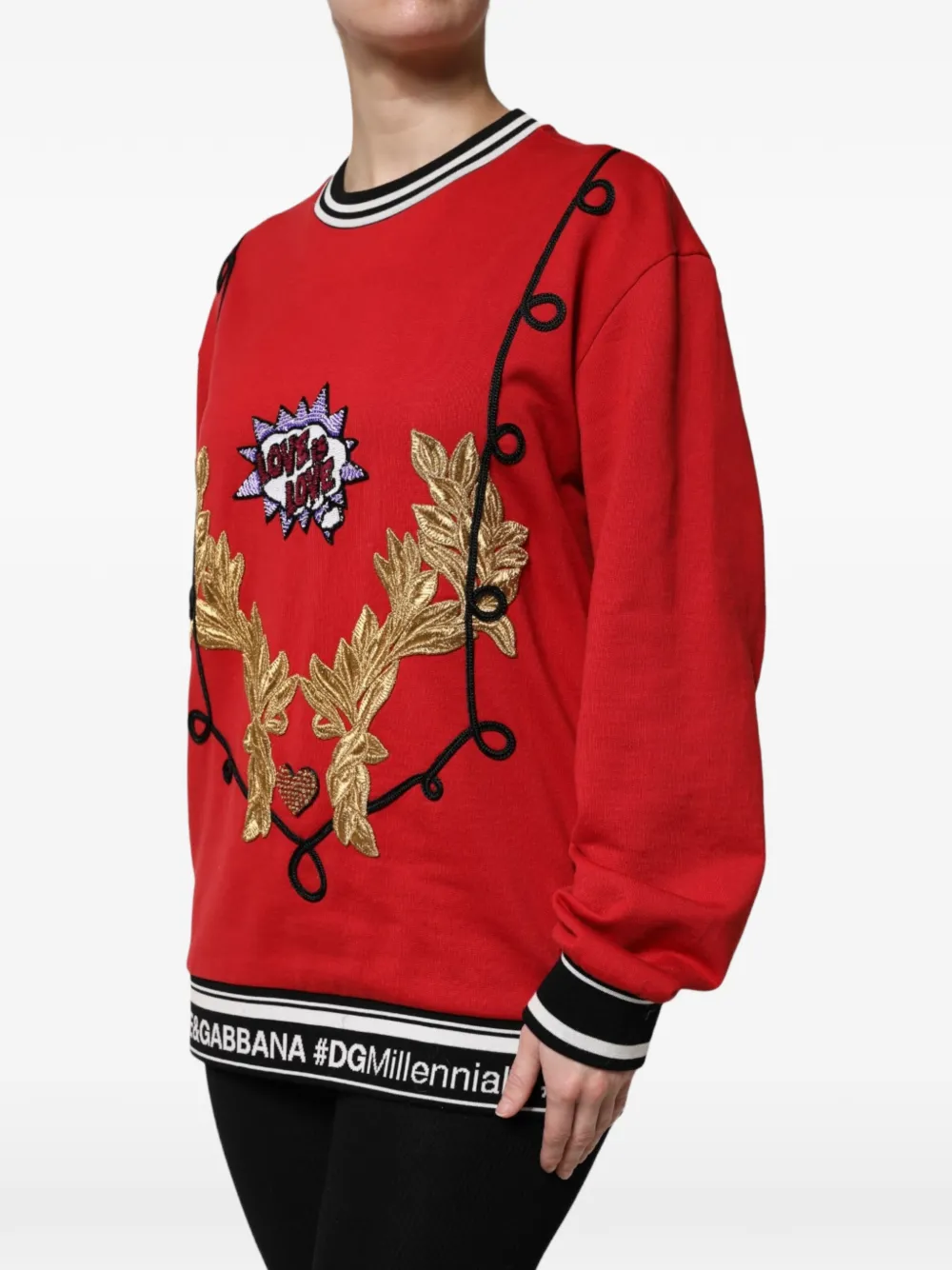 Dolce & Gabbana Trui verfraaid met pailletten en borduurwerk Rood