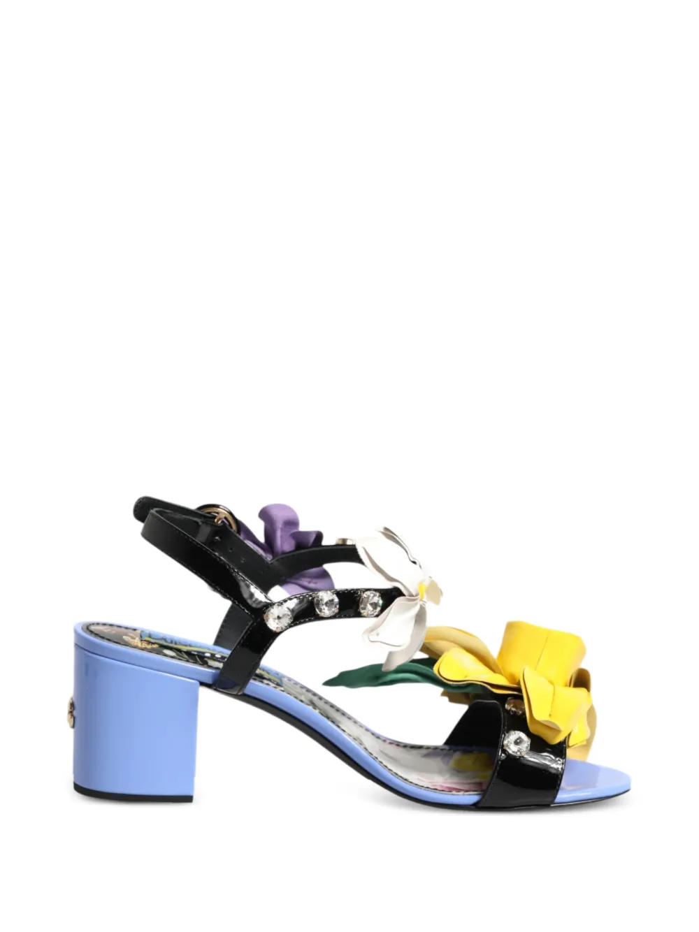 Dolce & Gabbana Keira floral-embellished crystal sandals Zwart