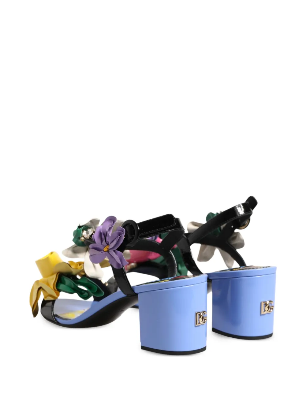 Dolce & Gabbana Keira floral-embellished crystal sandals Zwart