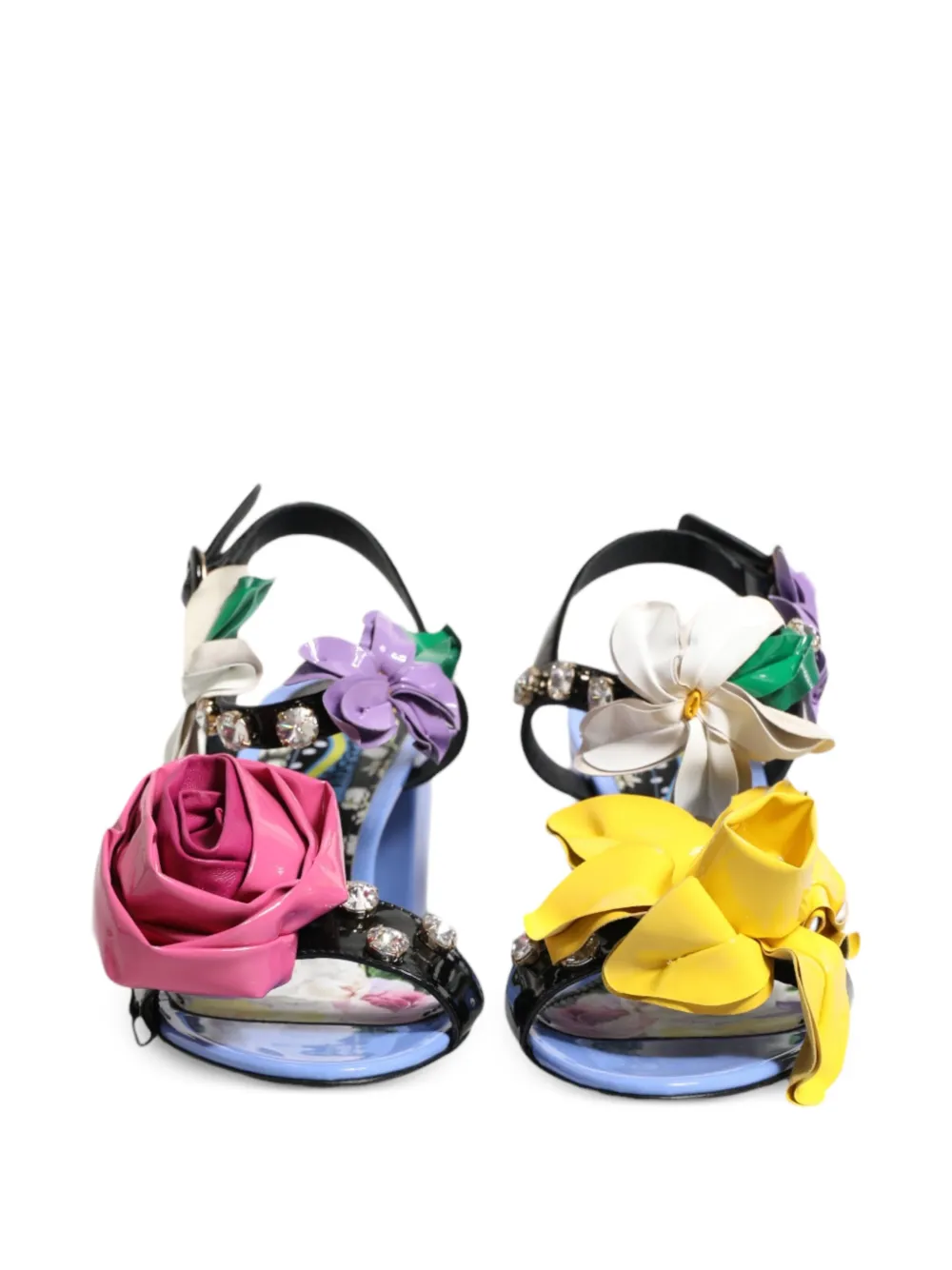 Dolce & Gabbana Keira floral-embellished crystal sandals Zwart