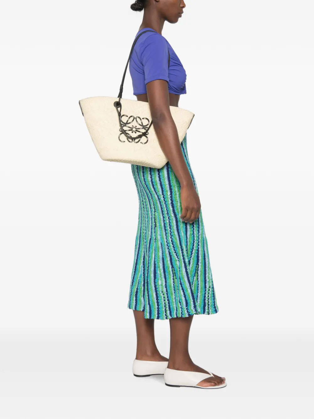 LOEWE Medium Anagram geweven shopper Beige