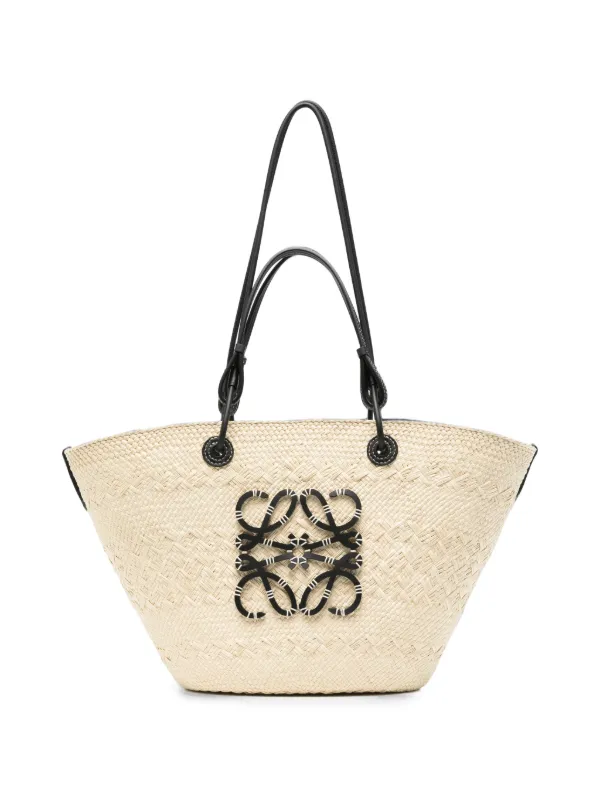 Loewe Medium Anagram Woven Tote Bag in Neutrals