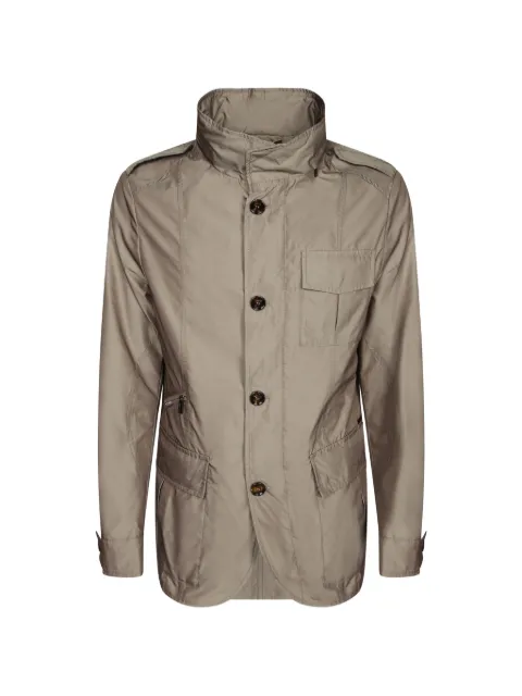 Moorer button-fastening pocket-detail coat